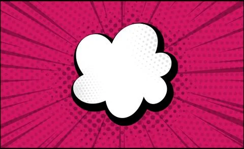 Red comic zoom with lines, dots and white elements - Vector Stock Illustration