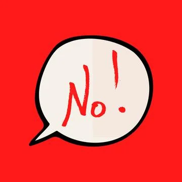 Red Comics with the word no. Stock Illustration
