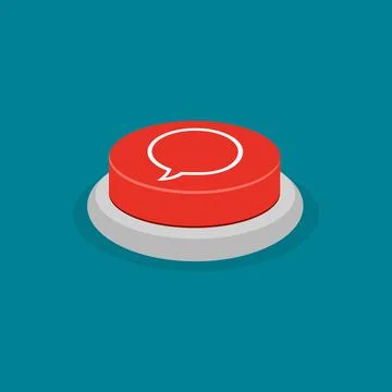 Red comment button. The concept of giving opinions. object vector illustratio Illustrazione stock