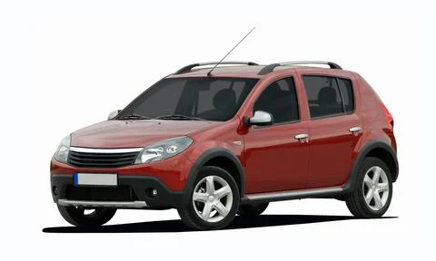 Red compact car 写真素材
