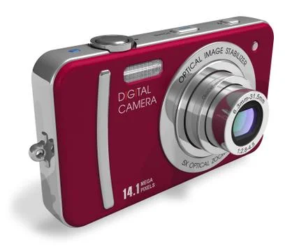 Red compact digital camera Stock Illustration