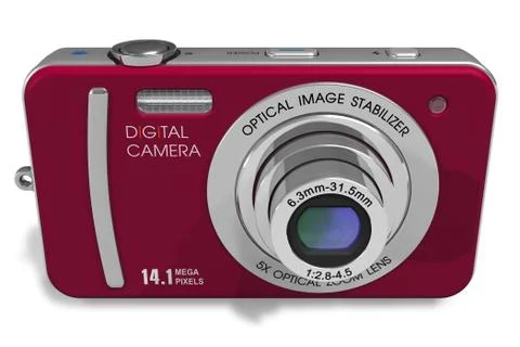 Red compact digital camera 스톡 일러스트