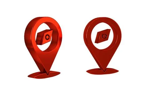 Red Compass icon isolated on transparent background. Windrose navigation sy.. Stock Illustration