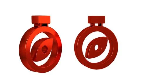Red Compass icon isolated on transparent background. Windrose navigation sy.. Stock Illustration