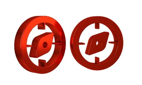 Red Compass icon isolated on transparent background. Windrose navigation sy.. Stock Illustration