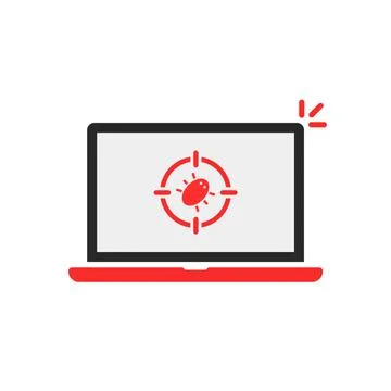 Red computer like bug infected Stock Illustration