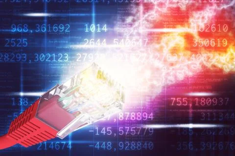 Red computer cable Stockillustratie