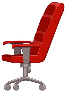 Red computer chair with wheels Stock Illustration