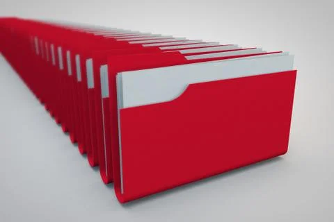 Red computer folder with on white background 3D illustration Stock Illustration