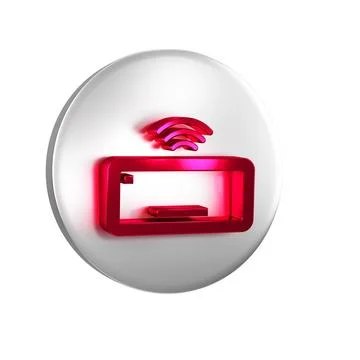 Red Computer keyboard icon isolated on transparent background. PC component.. Stock-Illustration