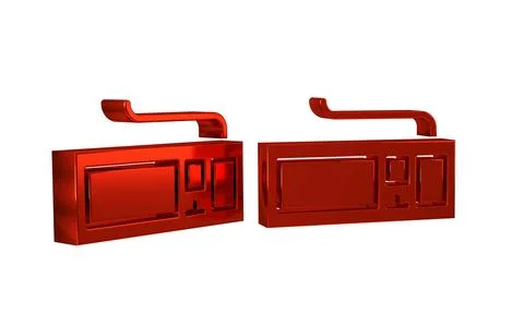 Red Computer keyboard icon isolated on transparent background. PC component.. Stock-Illustration