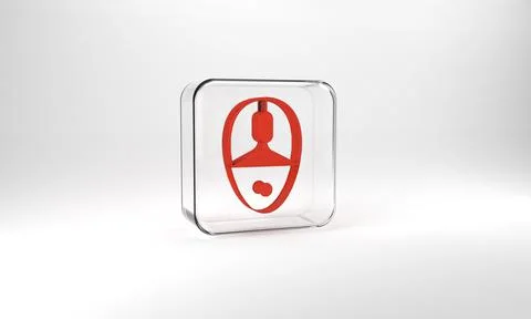 Red Computer mouse gaming icon isolated on grey background. Optical with whee Stock Illustration