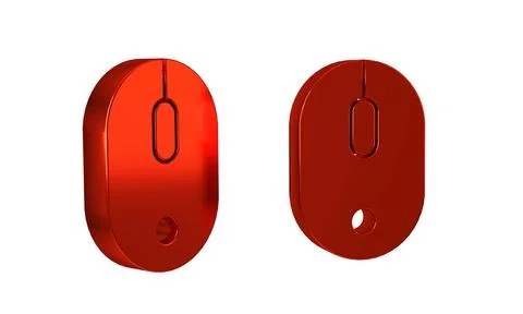 Red Computer mouse icon isolated on transparent background. Optical with wh.. Stock Illustration