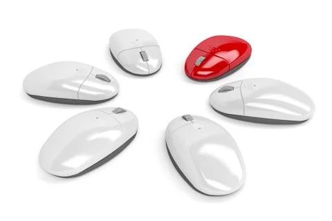 Red computer mouse Illustrazione stock
