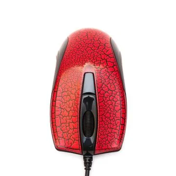 The red computer mouse with a pattern 스톡 사진