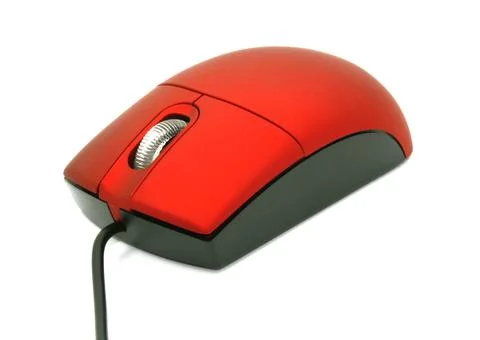 Red computer mouse Stock Photos