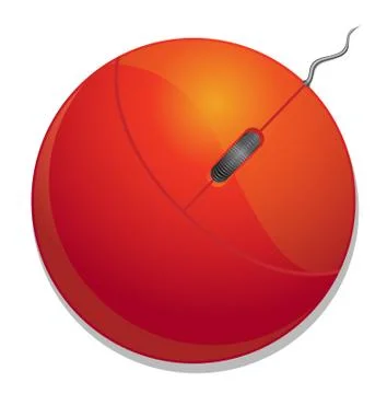 Red computer mouse vector illustration 스톡 일러스트