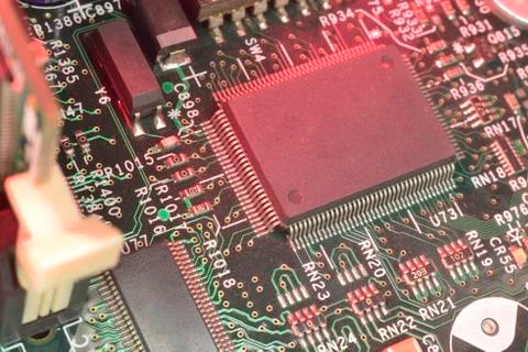 Red computer processors Stock Photos