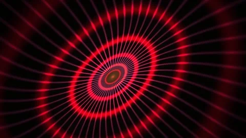 Red concentric circles on black background. Stock Footage 340041171