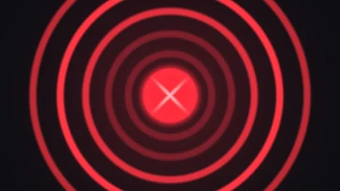 Red concentric circles with a central cross design Stock Footage 340301494