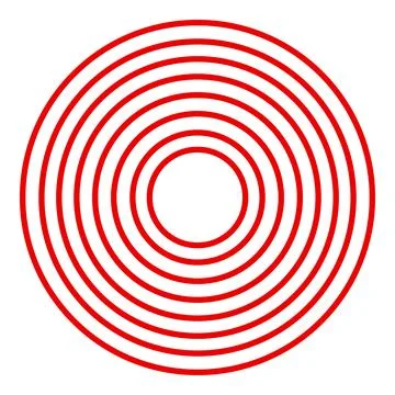 Red concentric circles forming a circular pattern Stock Illustration