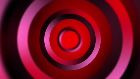 Red concentric circles in motion creating a dynamic video animation effect Stock Footage 331273365