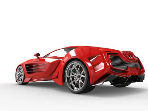 Red concept supercar - back view - closeup Stock Illustration