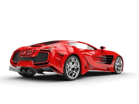 Red concept supercar - right back view - studio shot Stock Illustration