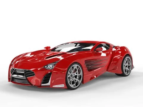 Red concept supercar - studio shot Stock Illustration