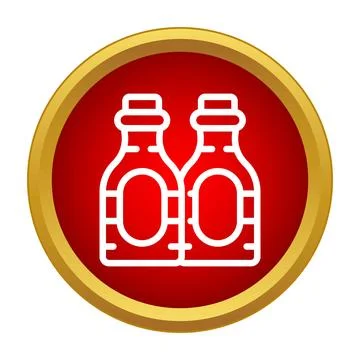 Red condiment sauce bottles vector illustration icon Stock Illustration