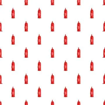 Red condiment squeeze bottles seamless pattern Illustrazione stock
