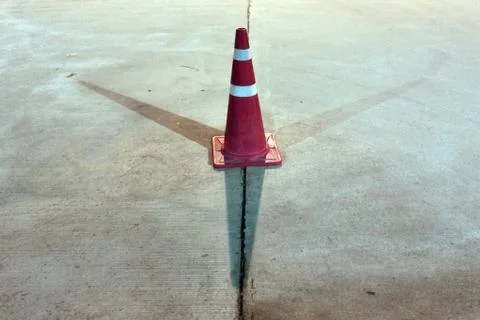 Red cone with 3 shadow Stock Photos