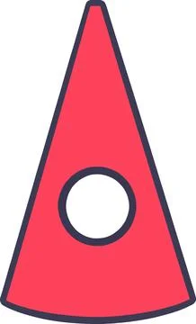Red Cone Shape with Circle Design Stock Illustration