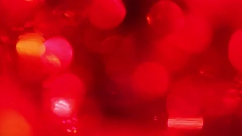 Red Confetti and Bokeh Lights. New Year, Merry Christmas, Holiday, Winter, Snowf Stock Footage 228721266