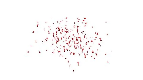 Red Confetti explodes on a white background 스톡 사진