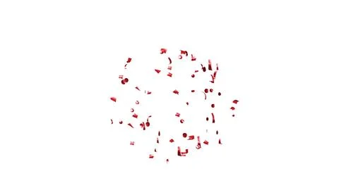 Red Confetti explodes on a white background 스톡 사진