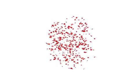 Red Confetti explodes on a white background 스톡 사진