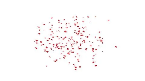 Red Confetti explodes on a white background Stock Photos