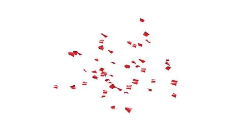 Red Confetti explodes on a white background Stock Photos