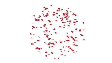 Red Confetti explodes on a white background 스톡 사진