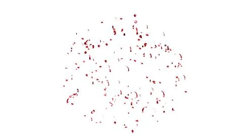 Red Confetti explodes on a white background Stock Photos