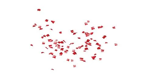 Red Confetti explodes on a white background Stock Photos