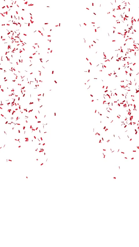 Red confetti explosion, vertical format - 3D rendering - 4k Vidéo 285535831
