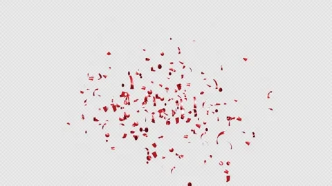 Red Confetti Explosions Alpha Luma Matte Channel Stock Footage 278940728