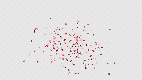 Red Confetti Explosions Alpha Luma Matte Channel Stock Footage 278940856