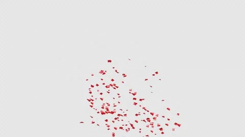 Red Confetti Explosions Alpha Luma Matte Channel Stock Footage 278941172