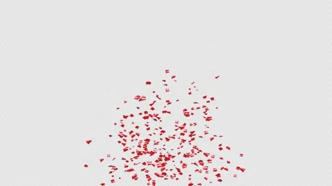 Red Confetti Explosions Alpha Luma Matte Channel Stock Footage 278941331
