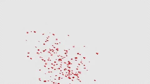 Red Confetti Explosions Alpha Luma Matte Channel Stock Footage 278941392