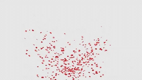 Red Confetti Explosions Alpha Luma Matte Channel Stock Footage 278941494