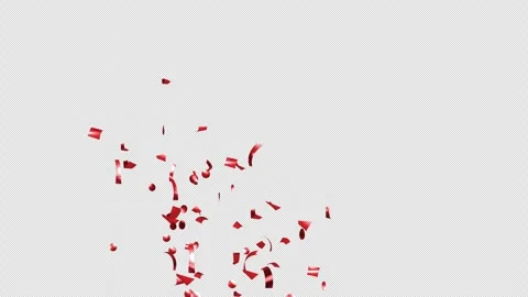 Red Confetti Explosions Alpha Luma Matte Channel Stock Footage 278941644